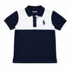 Boys Navy & White Color Block Polo Shirt