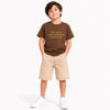 Boys Adventure Quote T-Shirt – Brown