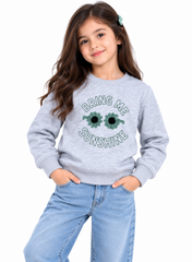 Girls Light Grey “Bring Me Sunshine” Embroidered Sweatshirt