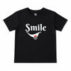 Girls Black Smile Graphic Cotton T-Shirt – Soft Casual Tee