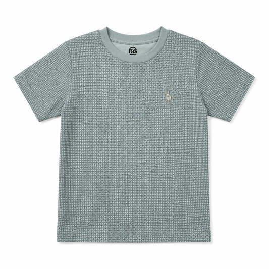 Boys Textured Crew Neck T-Shirt – Sage Green