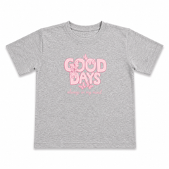 Girls "Good Days" Graphic T-Shirt – Grey Cotton Tee