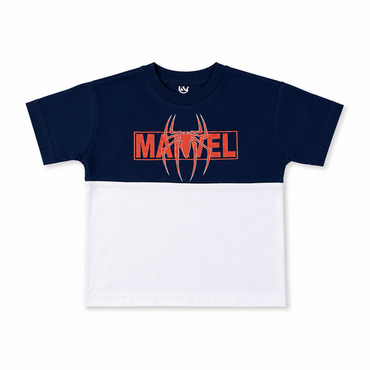 Boys Marvel Spider Graphic Color navy T-Shirt – Navy & White