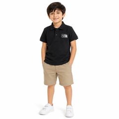 Kids Black Polo Shirt – The North Face Style | Premium Cotton PK Polo
