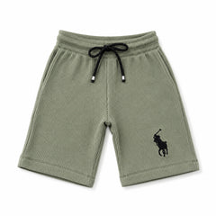 Boys Olive Waffle Knit Shorts – Soft Cotton Summer Shorts