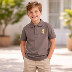 Kidsclub7 Boys Classic Polo Shirt – Taupe Brown