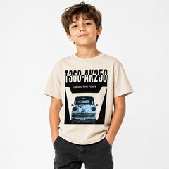 Boys Vintage Car Graphic T-Shirt – Premium Cotton Casual Tee