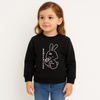Girl Black Sweatshirt with Cute Bunny Print – “Be My Friend”