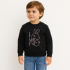 Boys Black Sweatshirt with Cute Bunny Print – “Be My Friend”