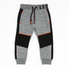 oy's Grey Trousers – Contrast Black & Orange Detailing