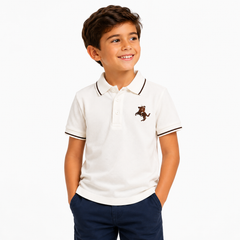 Kidsclub7 Boys Classic Polo Shirt – Off White