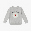 Girls Grey Sweatshirt with “Best Vibes” Heart Embroidery