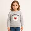 Girls Grey Sweatshirt with “Best Vibes” Heart Embroidery