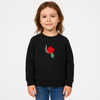 Girl Black Sweatshirt – Red Rose Embroidery | Cotton Fleece