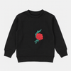 Girl Black Sweatshirt – Red Rose Embroidery | Cotton Fleece