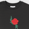 Girl Black Sweatshirt – Red Rose Embroidery | Cotton Fleece