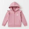 Girl Pink Quilted Hoodie – Ballet Shoes Embroidery