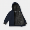 Kids Navy Blue fur -Lined Zip Hoodie