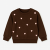 Brown Girl Sweatshirt with Pink Heart Embroider