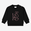Boys Black Sweatshirt with Cute Bunny Print – “Be My Friend”