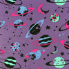 Galaxy Print Purple Kids T-Shirt
