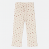 Girl Beige Thermal Ribbed Trousers – Cherry Print