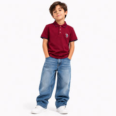 Boys Maroon Classic Polo Shirt