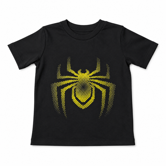 Boys Spider Graphic T-Shirt – Premium Cotton Superhero Tee | Black