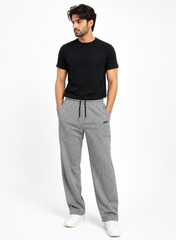 Men’s Premium Grey Baggy Trousers – Straight Leg Relaxed Fit