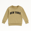 Girl Beige Sweatshirt – "NEW YORK" Embroidery Design