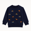 Kids Navy Blue Sweatshirt – Embroidered Camel & Jeep Desert Adventure Design