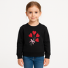 Girls’ Black Sweatshirt with Red Heart Balloon Print