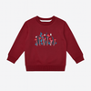 Girls Maroon Floral Embroidered Sweatshirt