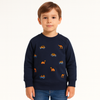 Kids Navy Blue Sweatshirt – Embroidered Camel & Jeep Desert Adventure Design
