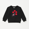 Girls’ Black Sweatshirt with Red Heart Balloon Print