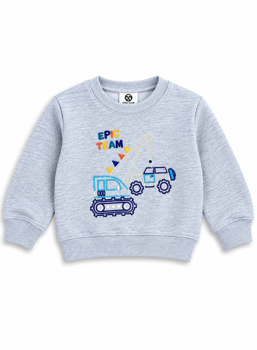 Boys Grey “EPIC TEAM” Construction Graphic Sweatshirt