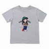 Girls Grey Cartoon Graphic Cotton T-Shirt | Kids Casual Wear