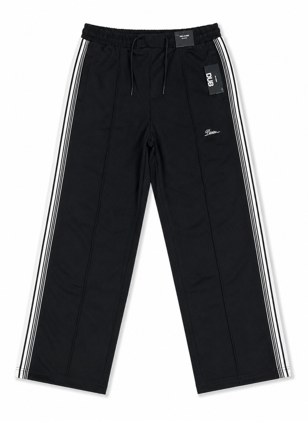 Men's Black Baggy Trousers with Side Stripes – Relaxed Fit