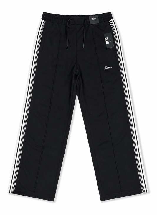 Men's Black Baggy Trousers with Side Stripes – Relaxed Fit