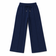 Men’s Navy Ribbed Wide Leg Trousers