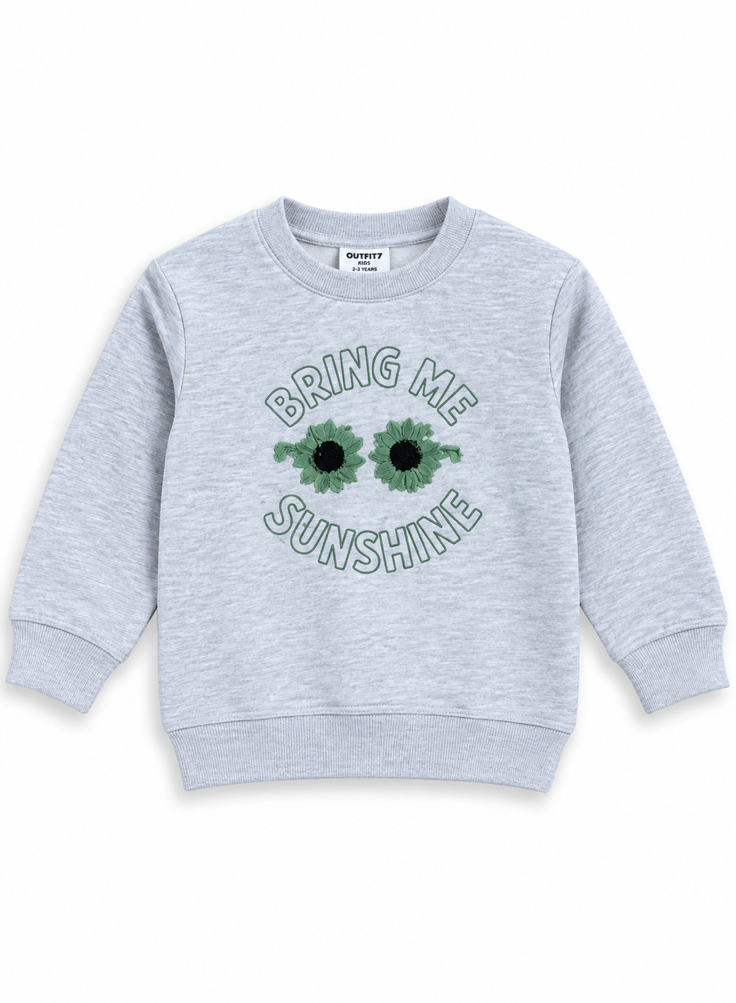 Girls Light Grey “Bring Me Sunshine” Embroidered Sweatshirt