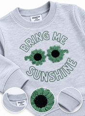 Girls Light Grey “Bring Me Sunshine” Embroidered Sweatshirt