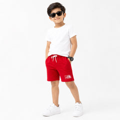 Boys Red Cotton Jersey Shorts
