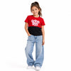 irls Color Block Graphic T-Shirt – Red & Black | Good Days Print