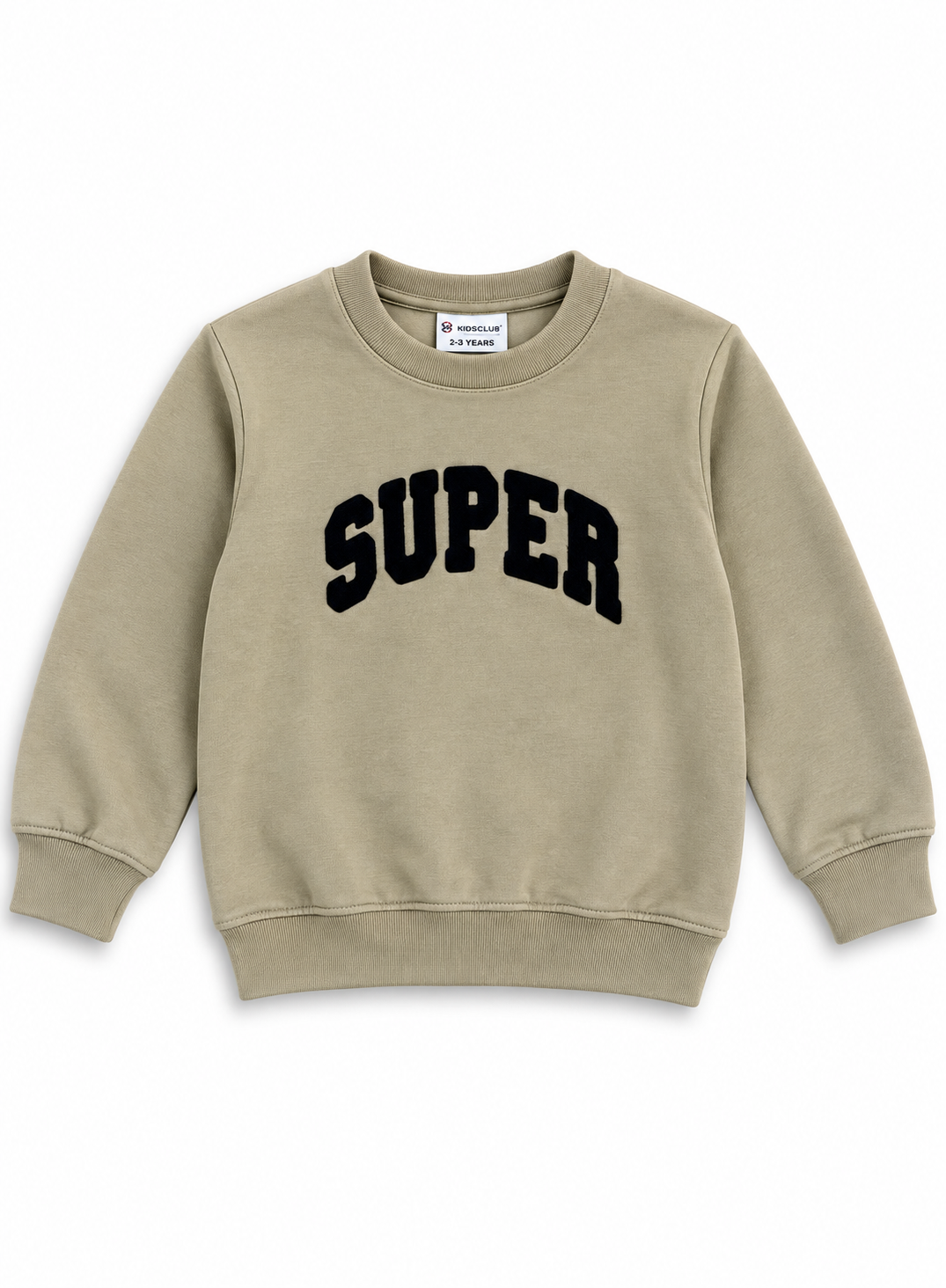 Boys Beige “SUPER” Graphic Sweatshirt