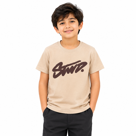 Kids Beige Graphic T-Shirt – SWT Print
