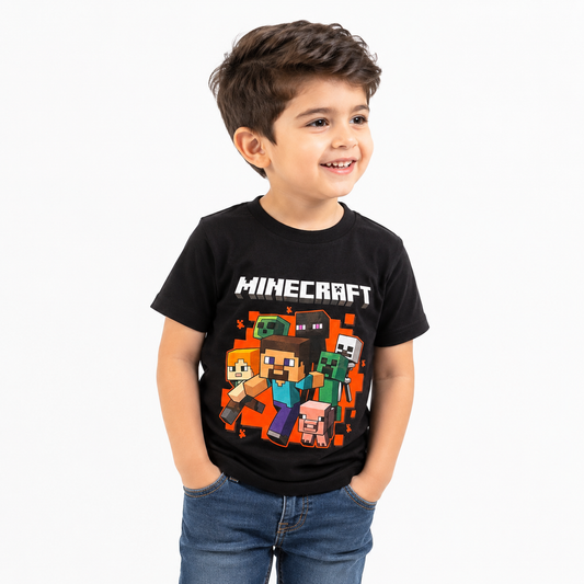 Kids Minecraft Graphic Cotton T-Shirt