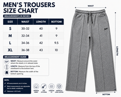Men’s Premium Grey Baggy Trousers – Straight Leg Relaxed Fit