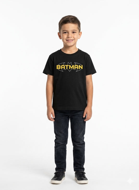 Kids Batman Graphic Cotton T-Shirt – Black
