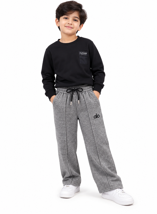 Boys’ Grey Wide-Leg Trouser